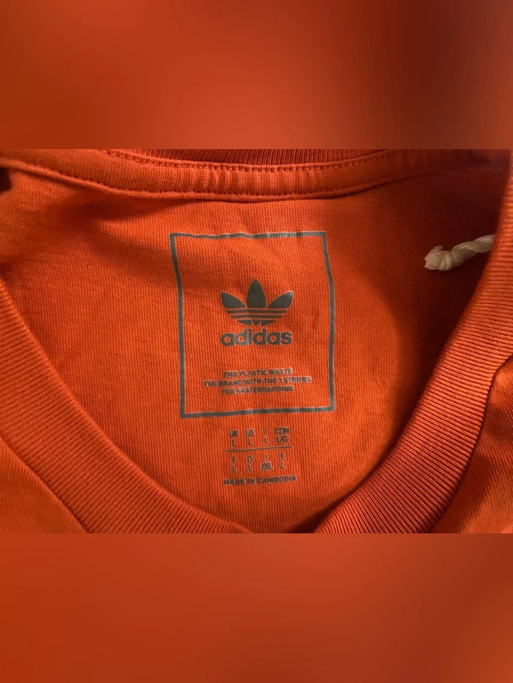 Adidas Men's Orange Graphic Print Crew Neck Short Sleeve T-Shirt Size L HS3046